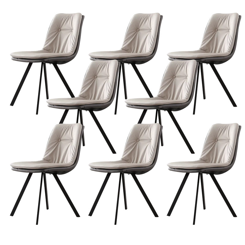 Contemporary Style Upholstered Dining Side Chair with Metal Base