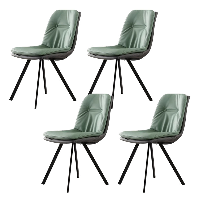 Contemporary Style Upholstered Dining Side Chair with Metal Base