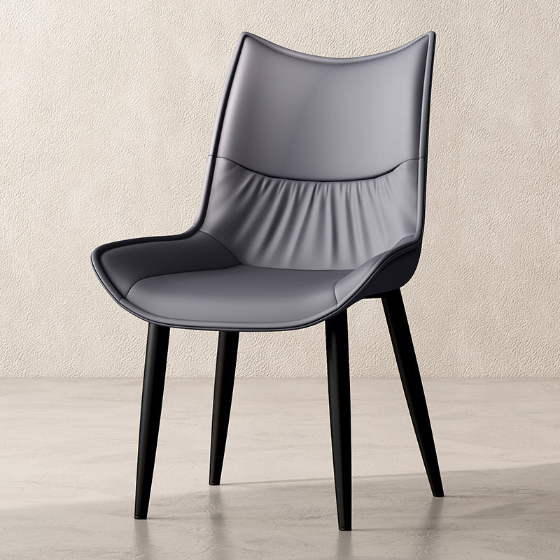 Contemporary Style Leather Dining Side Chair for Living Room