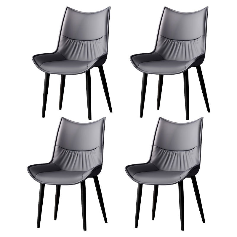 Contemporary Style Leather Dining Side Chair for Living Room