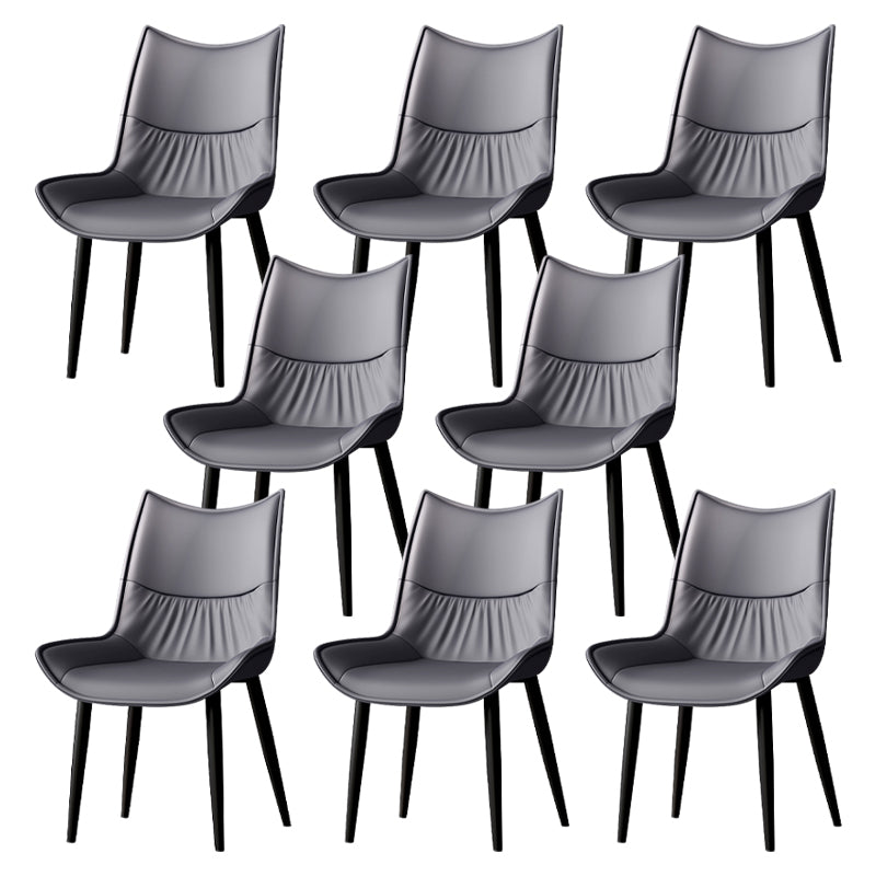 Contemporary Style Leather Dining Side Chair for Living Room