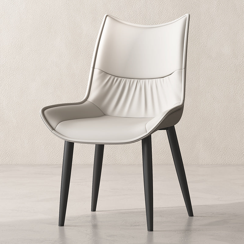 Contemporary Style Leather Dining Side Chair for Living Room