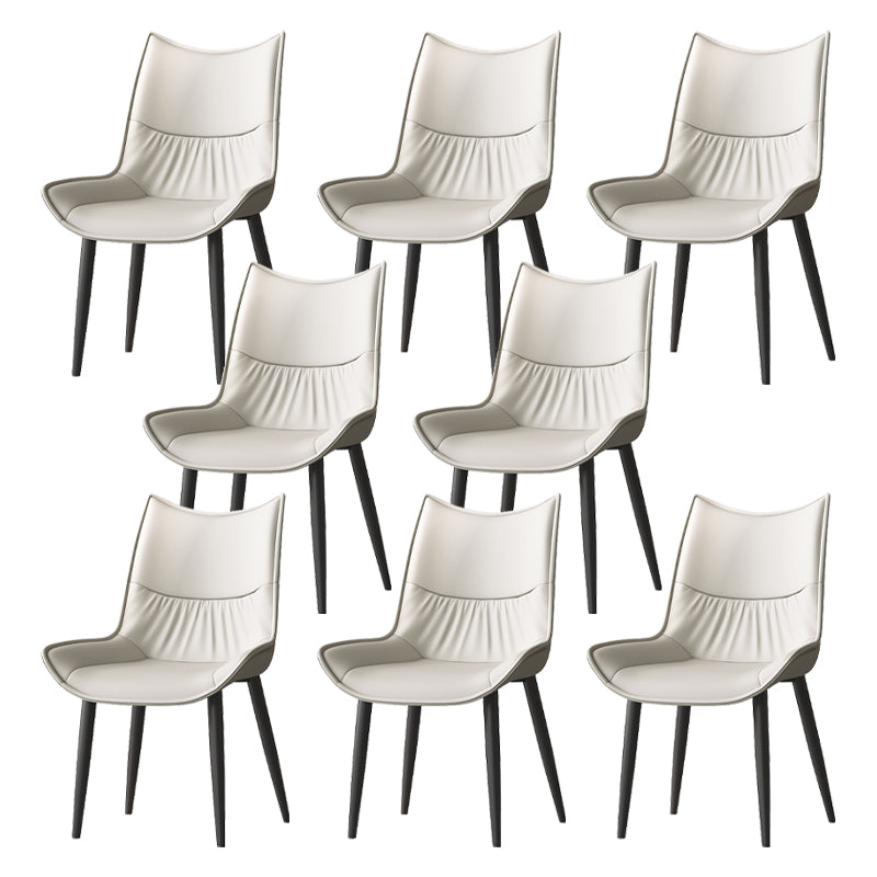 Contemporary Style Leather Dining Side Chair for Living Room