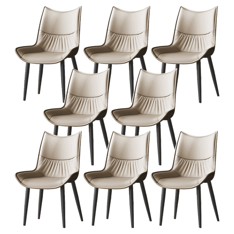 Contemporary Style Leather Dining Side Chair for Living Room