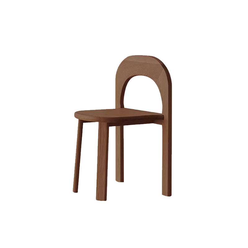 Matte Finish Oak Wood Contemporary Dining Chair for Living Room