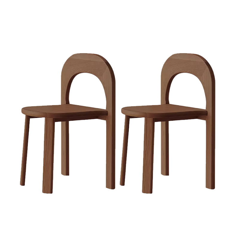 Matte Finish Oak Wood Contemporary Dining Chair for Living Room