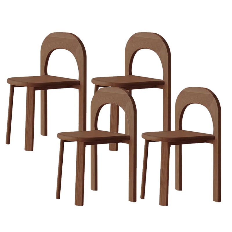 Matte Finish Oak Wood Contemporary Dining Chair for Living Room