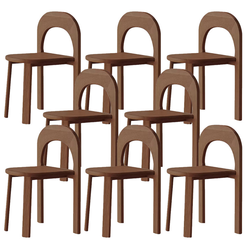 Matte Finish Oak Wood Contemporary Dining Chair for Living Room