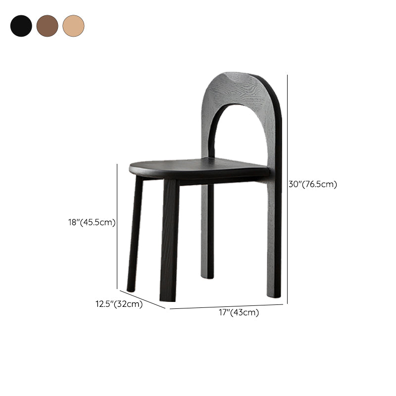 Matte Finish Oak Wood Contemporary Dining Chair for Living Room