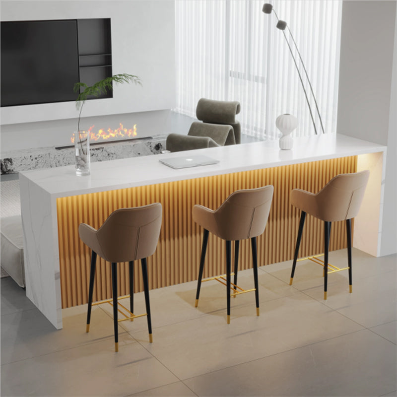 Modem & Contemporary Rectangle Stone Bar Stool Table for Living Room