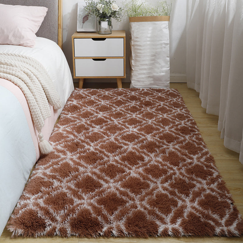 Trendy Geometric Print Rectangle Shag Faux Fur Living Room Indoor Rug