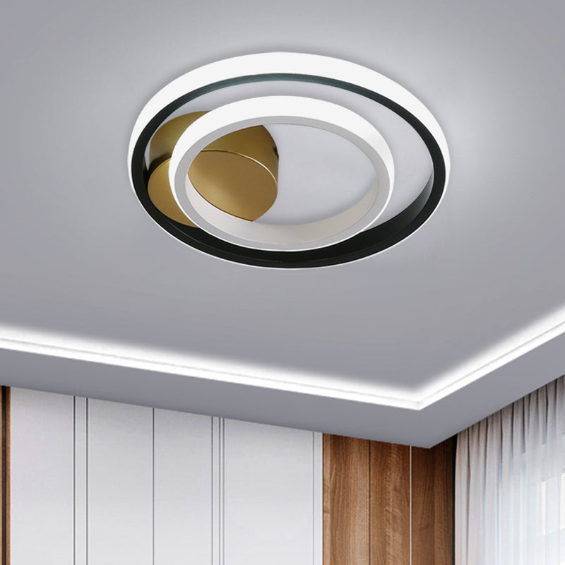 Witte en Zwarte Ronde/Vierkante Ring Flushmount Minimalistische LED Acryl Flush Mount Plafond Lamp