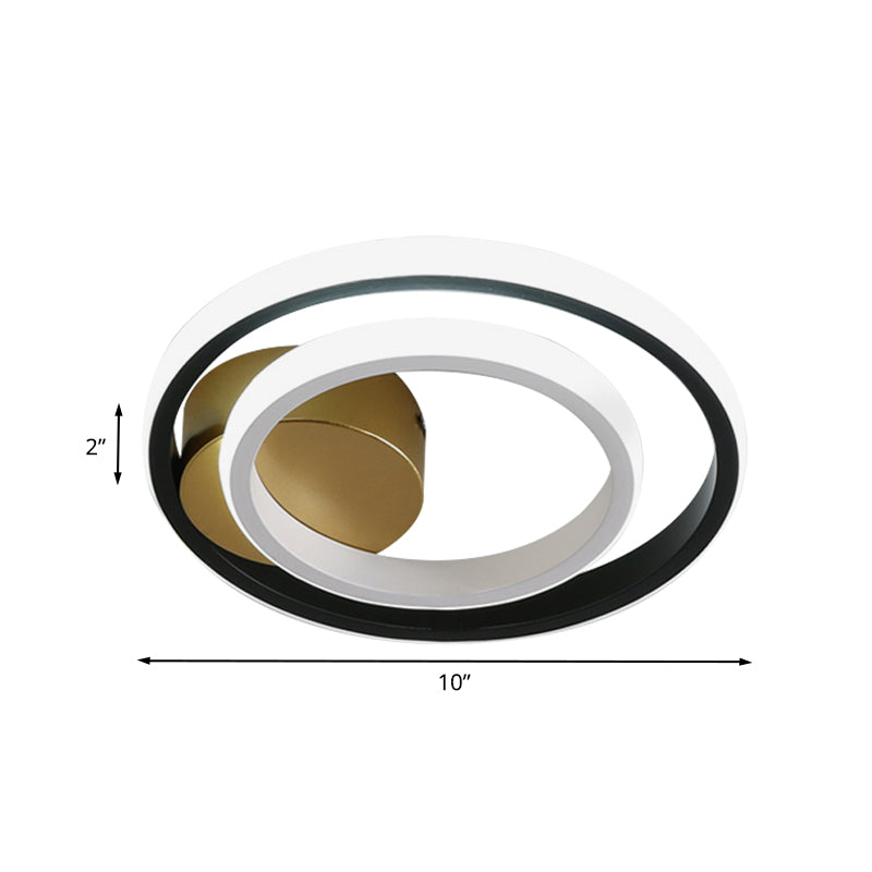 Witte en Zwarte Ronde/Vierkante Ring Flushmount Minimalistische LED Acryl Flush Mount Plafond Lamp