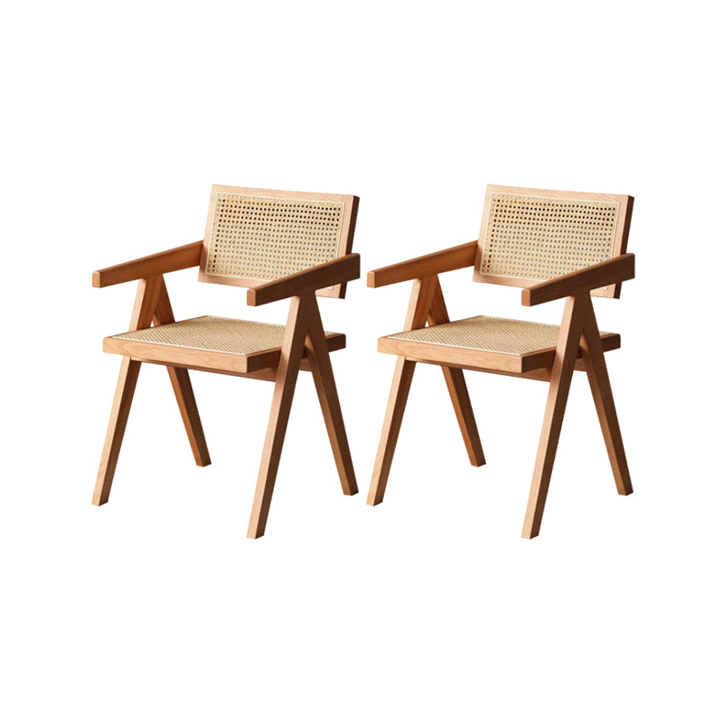 Solid Wood Dining Chairs Modern Style Open Back Home Dining Chairs