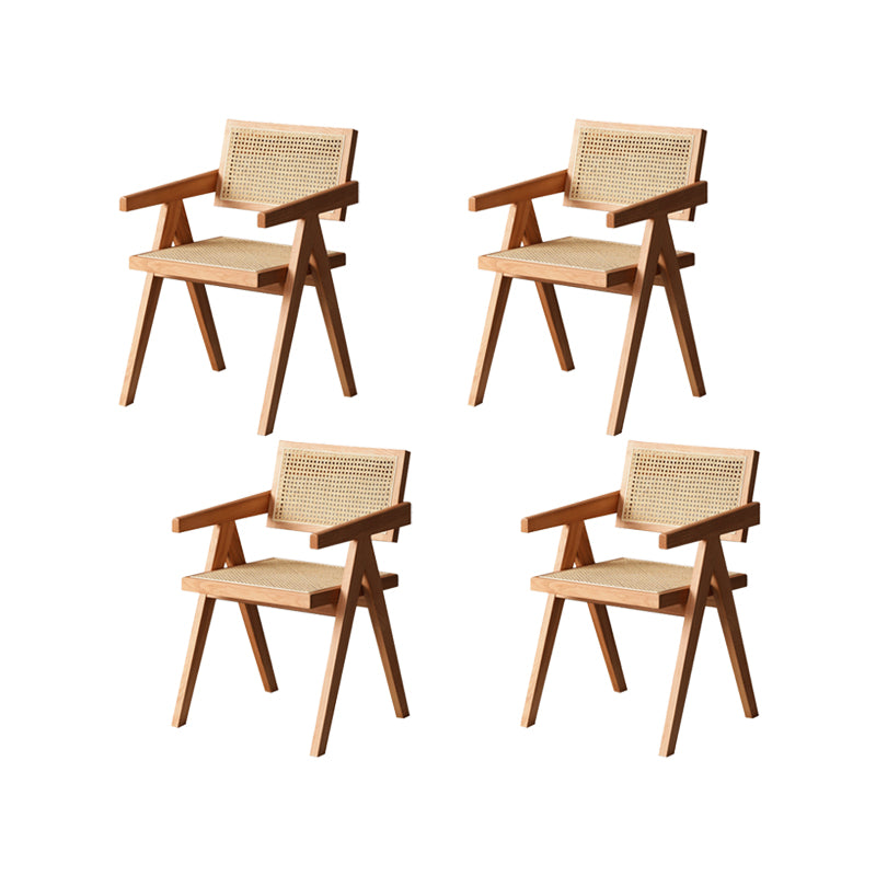 Solid Wood Dining Chairs Modern Style Open Back Home Dining Chairs