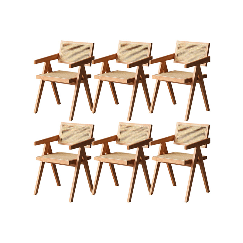 Solid Wood Dining Chairs Modern Style Open Back Home Dining Chairs