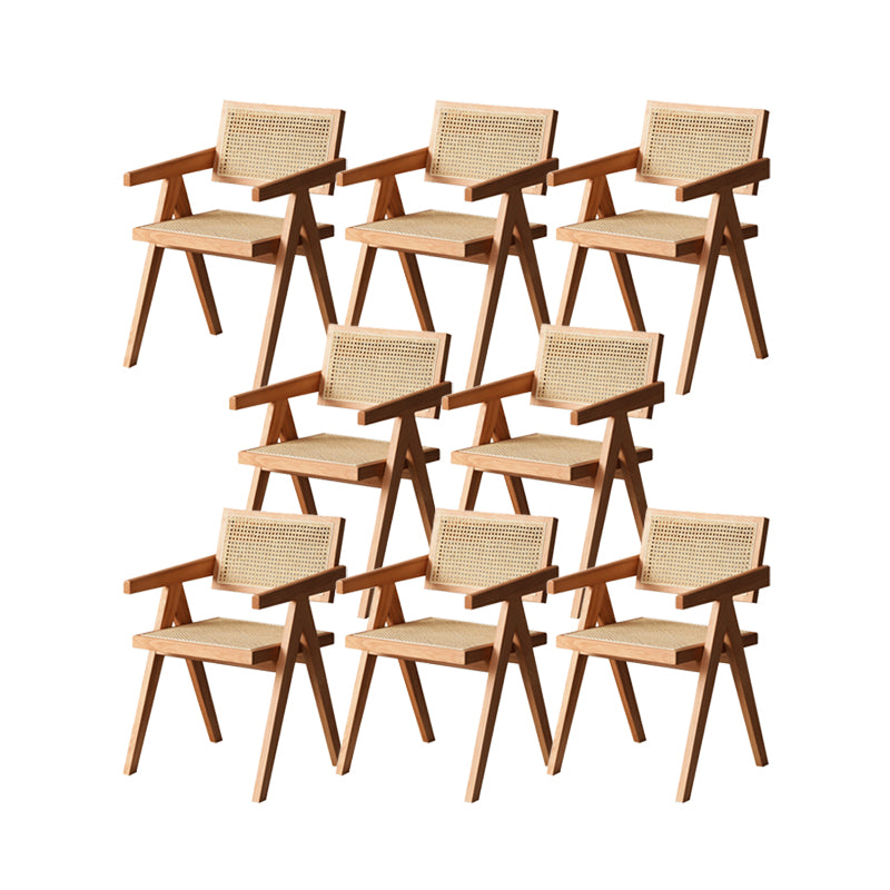 Solid Wood Dining Chairs Modern Style Open Back Home Dining Chairs