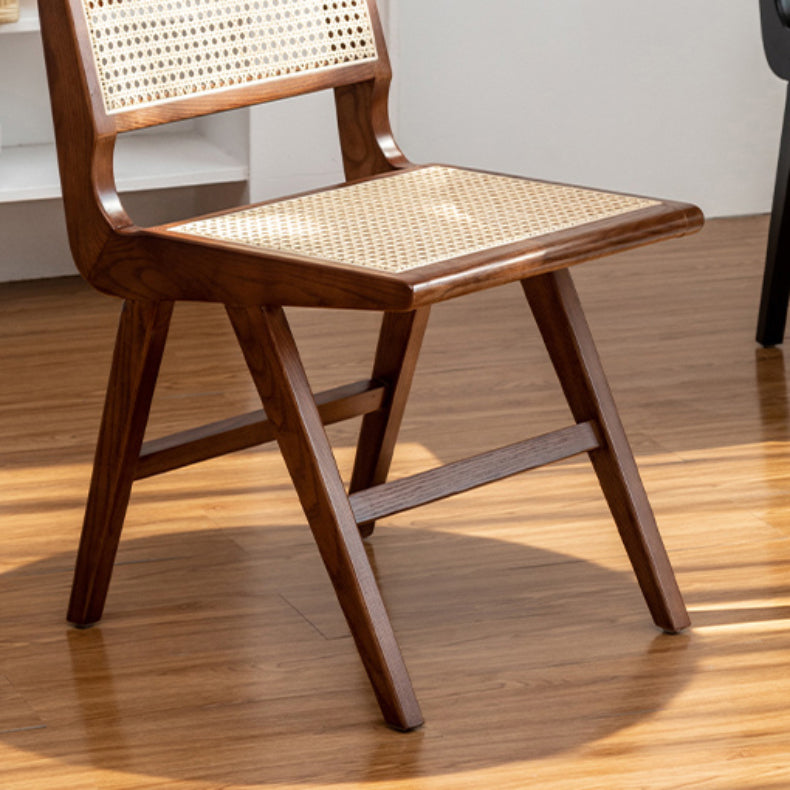 Solid Wood Dining Chairs Modern Style Open Back Home Dining Chairs