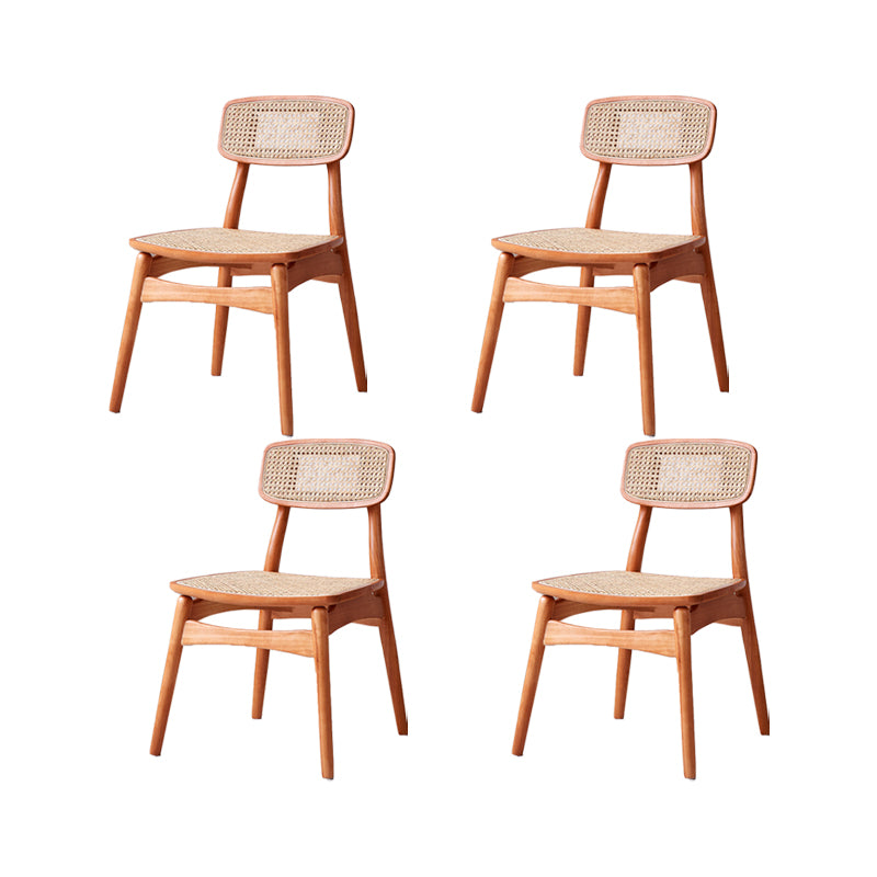 Solid Wood Dining Chairs Modern Style Open Back Home Dining Chairs