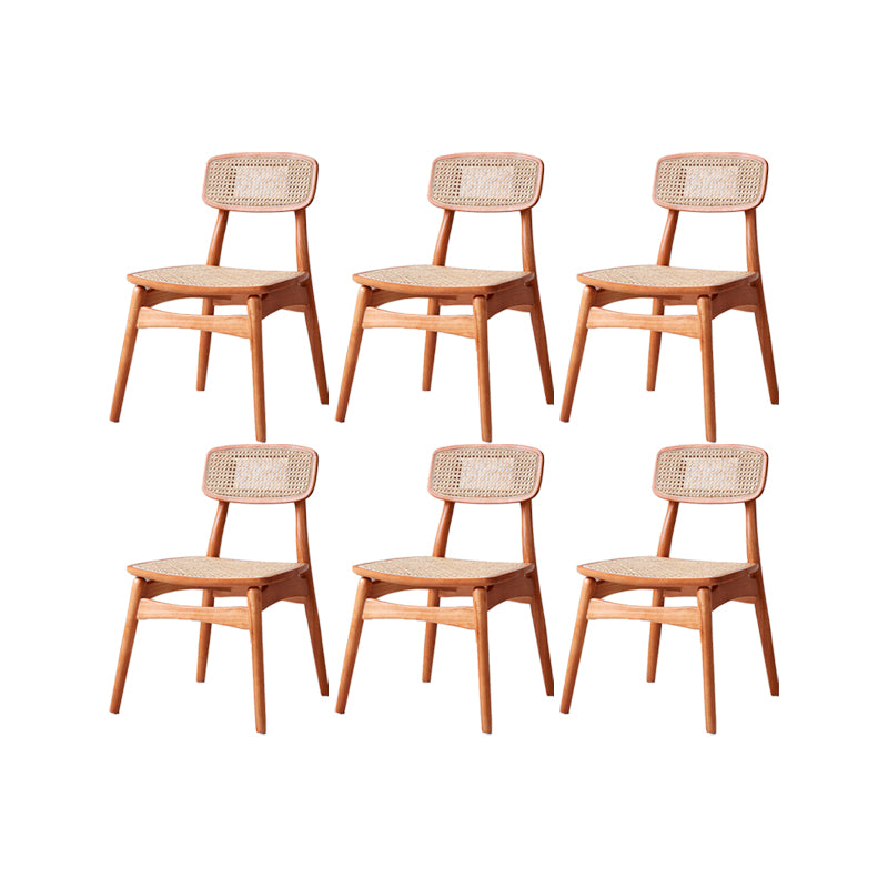 Solid Wood Dining Chairs Modern Style Open Back Home Dining Chairs