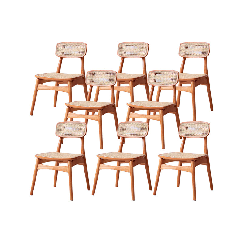 Solid Wood Dining Chairs Modern Style Open Back Home Dining Chairs