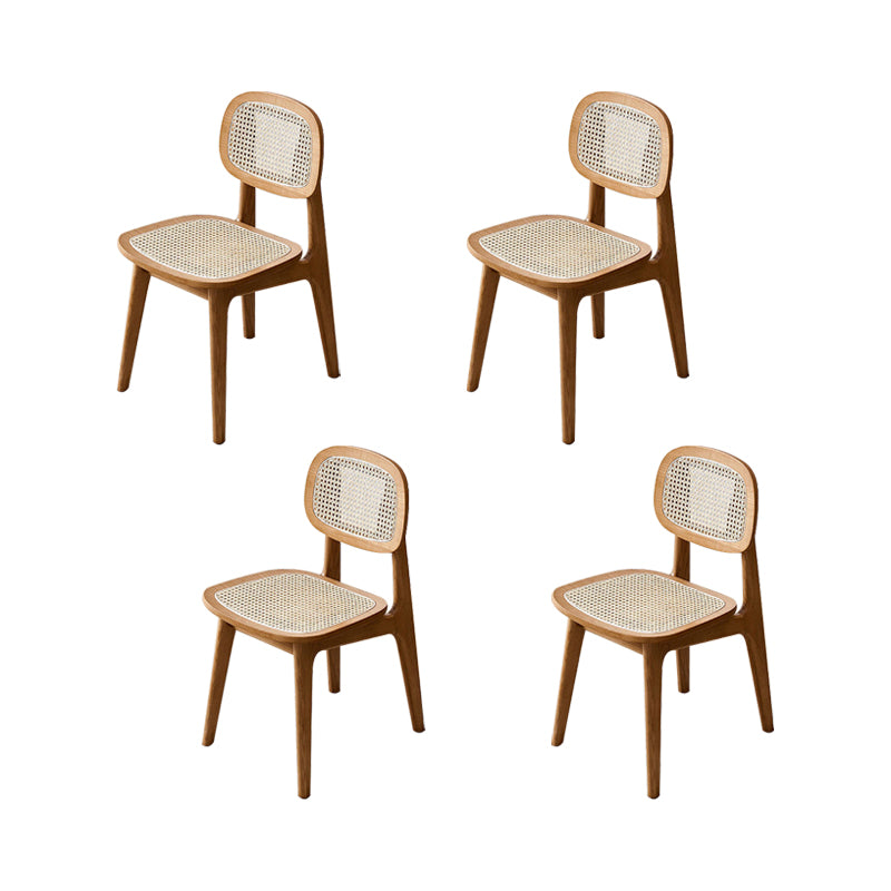 Solid Wood Dining Chairs Modern Style Open Back Home Dining Chairs