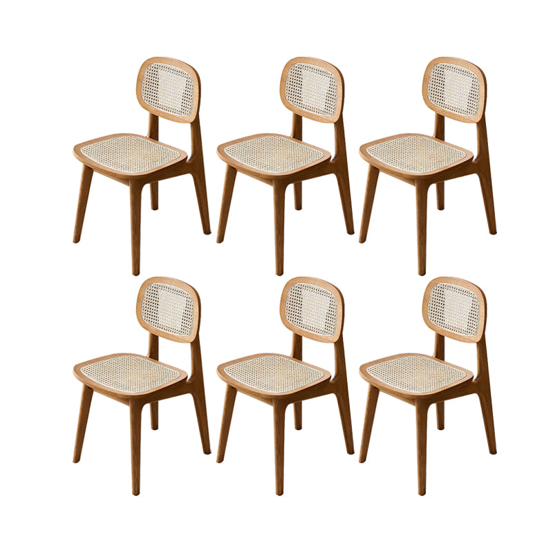 Solid Wood Dining Chairs Modern Style Open Back Home Dining Chairs