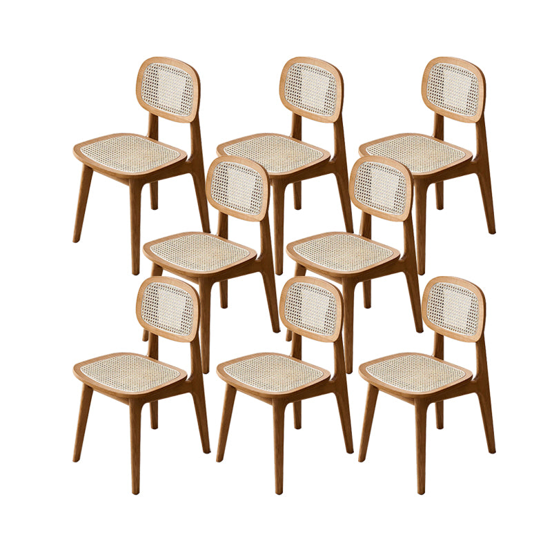 Solid Wood Dining Chairs Modern Style Open Back Home Dining Chairs