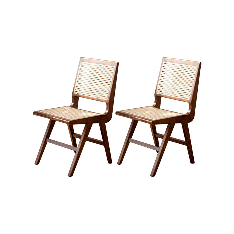 Solid Wood Dining Chairs Modern Style Open Back Home Dining Chairs