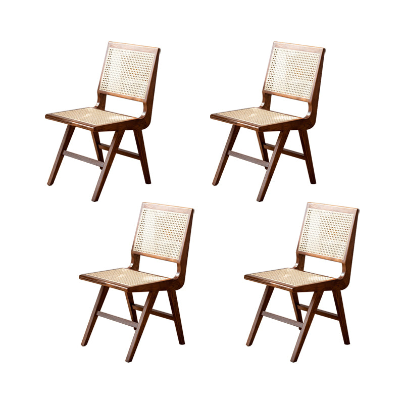 Solid Wood Dining Chairs Modern Style Open Back Home Dining Chairs