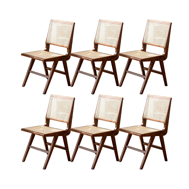 Solid Wood Dining Chairs Modern Style Open Back Home Dining Chairs