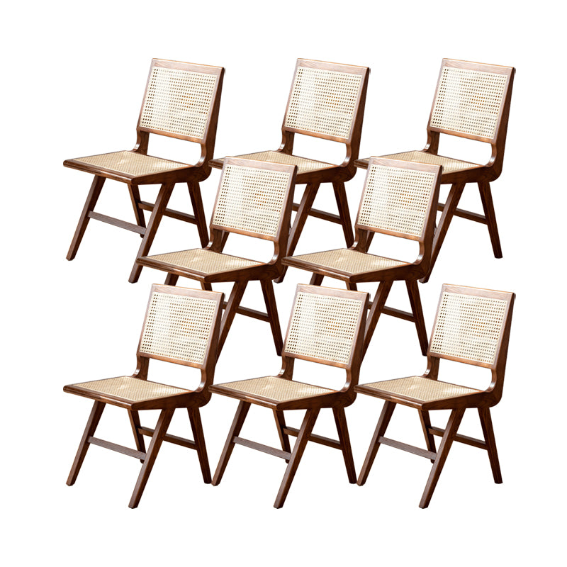 Solid Wood Dining Chairs Modern Style Open Back Home Dining Chairs