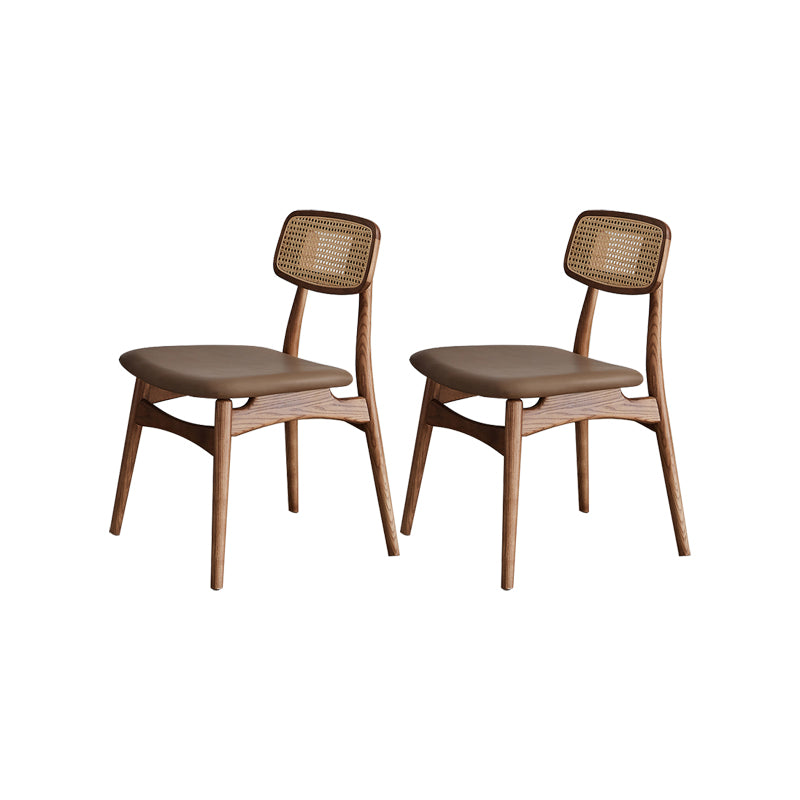 Solid Wood Dining Chairs Modern Style Open Back Home Dining Chairs