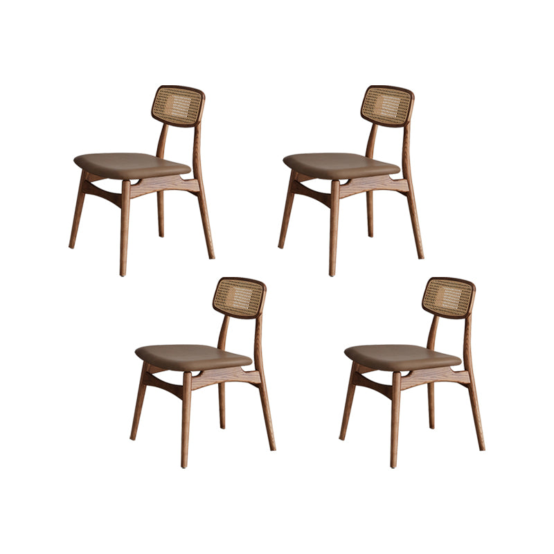 Solid Wood Dining Chairs Modern Style Open Back Home Dining Chairs