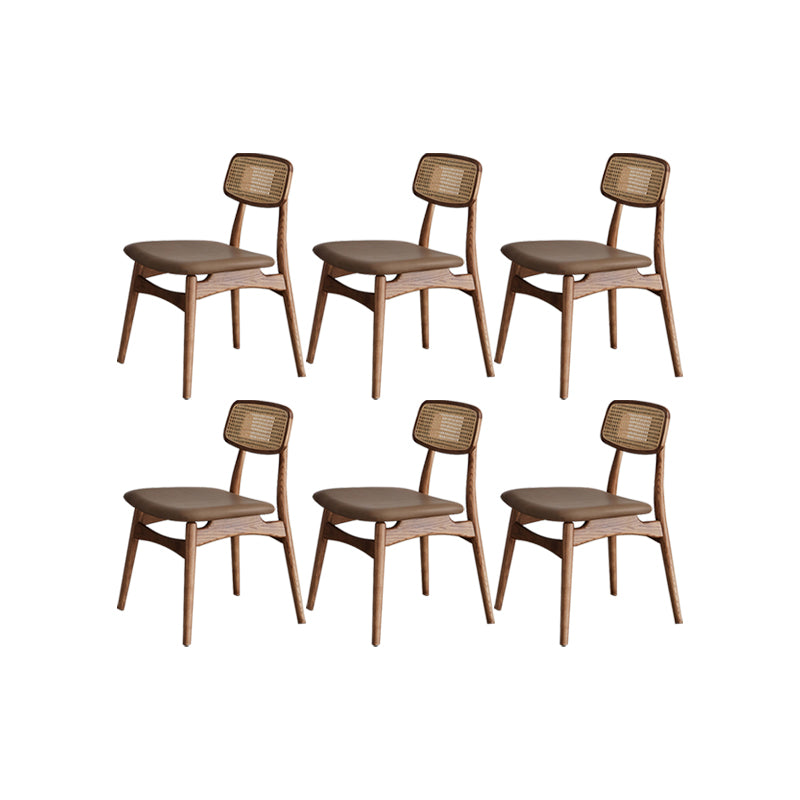 Solid Wood Dining Chairs Modern Style Open Back Home Dining Chairs