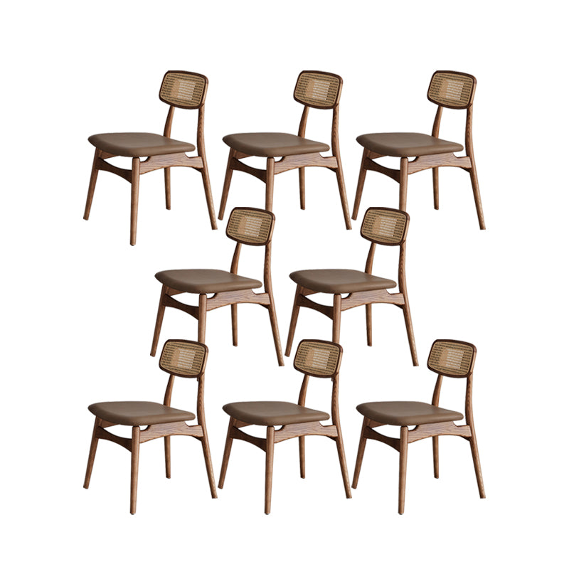 Solid Wood Dining Chairs Modern Style Open Back Home Dining Chairs