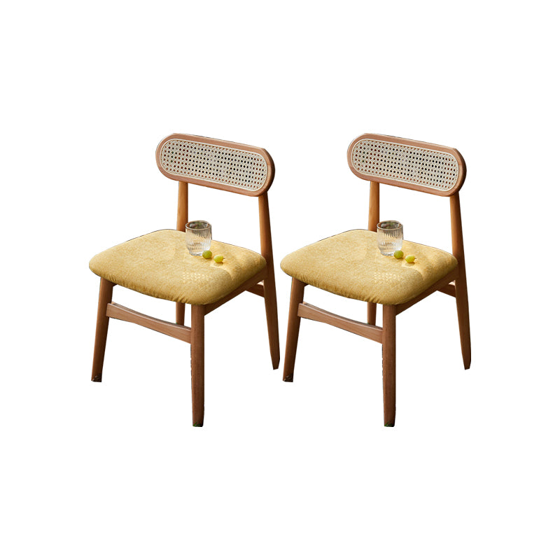 Solid Wood Dining Chairs Modern Style Open Back Home Dining Chairs