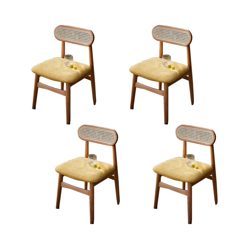 Solid Wood Dining Chairs Modern Style Open Back Home Dining Chairs