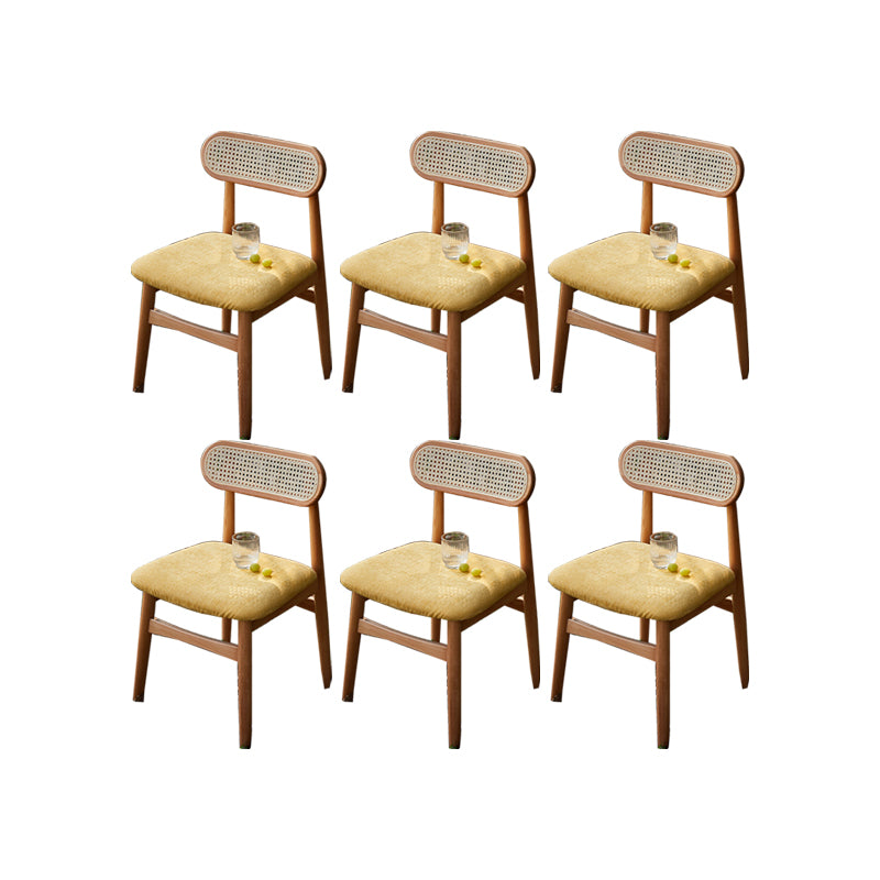 Solid Wood Dining Chairs Modern Style Open Back Home Dining Chairs