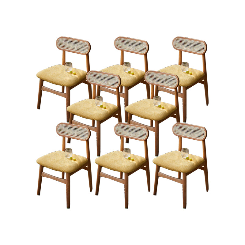 Solid Wood Dining Chairs Modern Style Open Back Home Dining Chairs