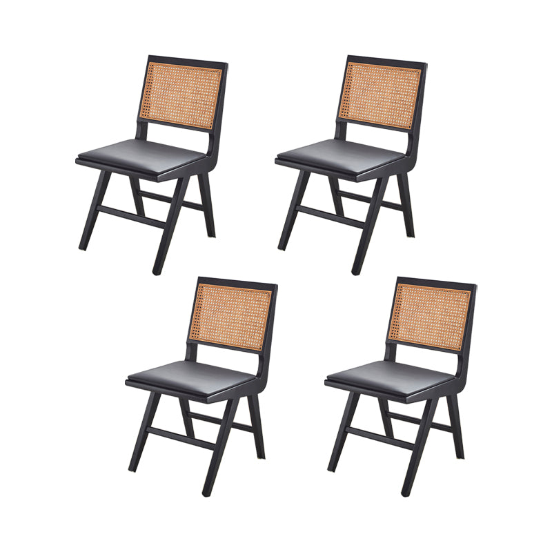 Solid Wood Dining Chairs Modern Style Open Back Home Dining Chairs