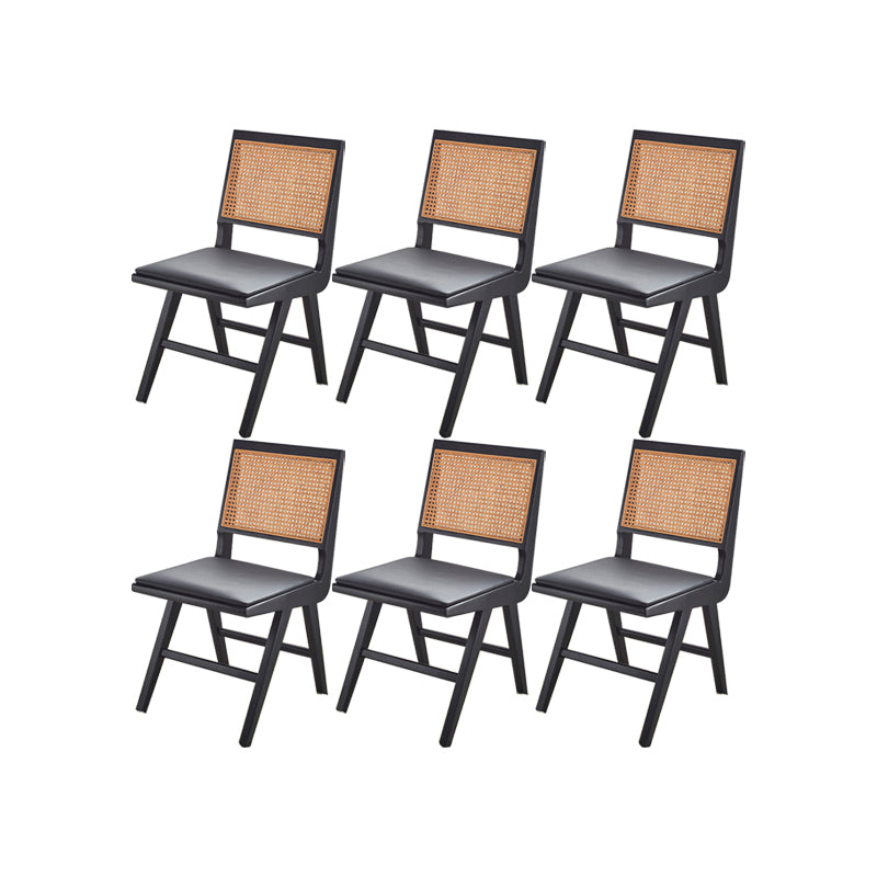 Solid Wood Dining Chairs Modern Style Open Back Home Dining Chairs