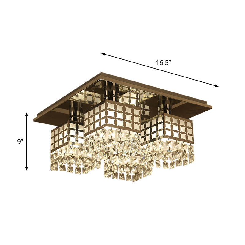 8 Köpfe Halbflush Mount Contemporary Quadrat