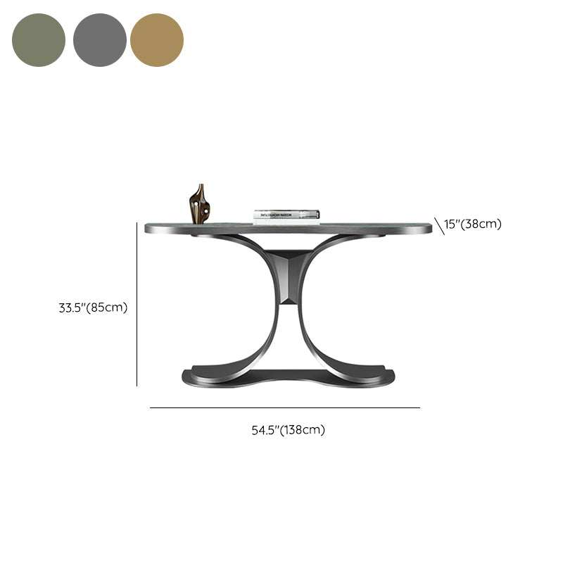 Glam Free Form Sofa Console Table with Stainless Steel Bracket for Hall