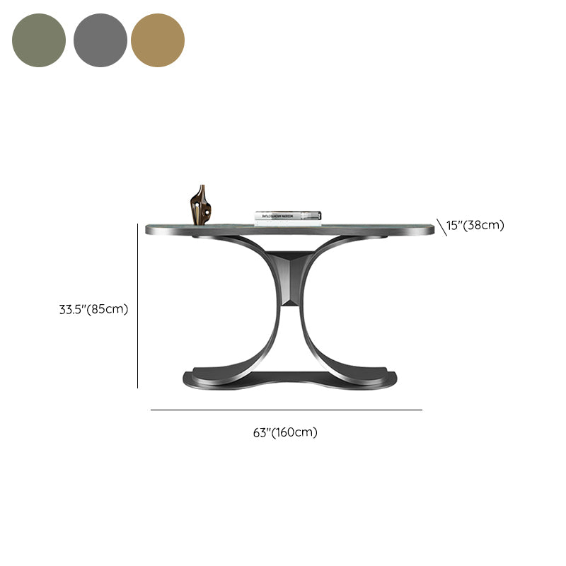 Glam Free Form Sofa Console Table with Stainless Steel Bracket for Hall