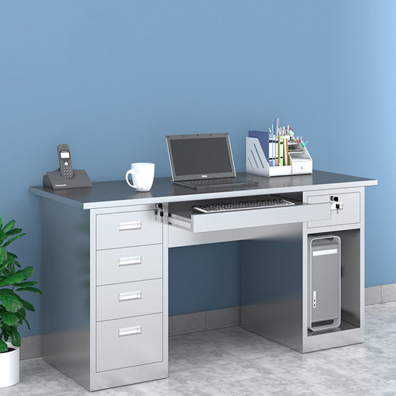 Rectangular Shaped Office Writing Desk Stainless Steel with 2/3/5/7 Drawers