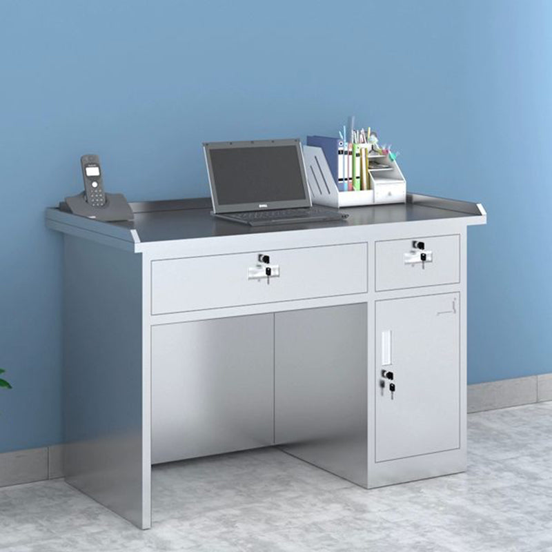 Rectangular Shaped Office Writing Desk Stainless Steel with 2/3/5/7 Drawers