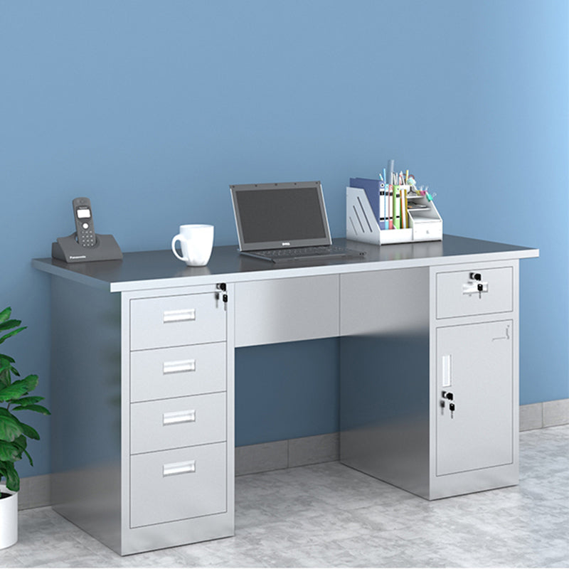 Rectangular Shaped Office Writing Desk Stainless Steel with 2/3/5/7 Drawers