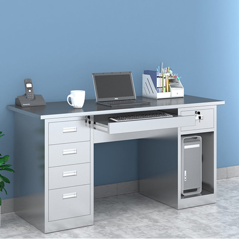 Rectangular Shaped Office Writing Desk Stainless Steel with 2/3/5/7 Drawers