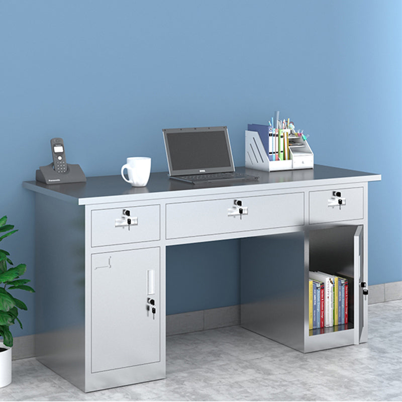 Rectangular Shaped Office Writing Desk Stainless Steel with 2/3/5/7 Drawers